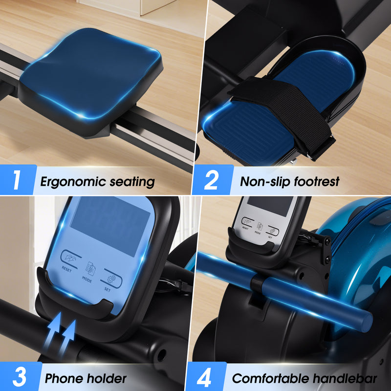 Advwin Foldable Water Rowing Machine for Home Use