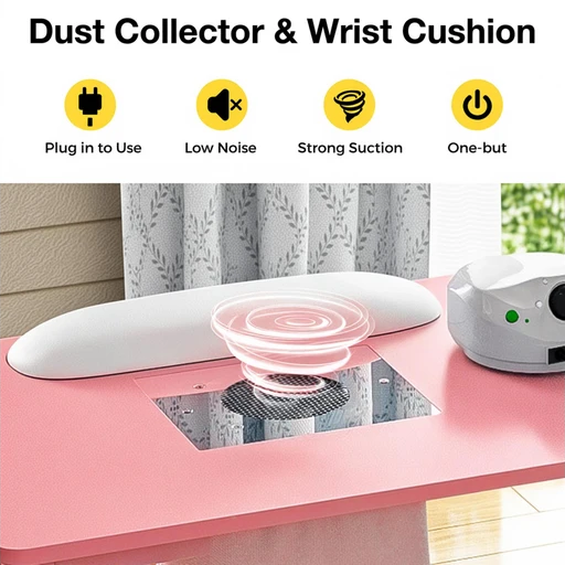 Advwin Manicure Table Nail Desk with Dust Collector