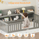 Advwin Wood Kids Bed Frame with bookcase