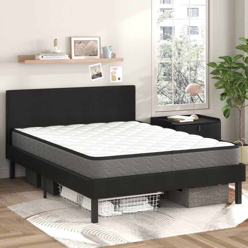 Advwin Bed Frame Single Size Mattress Leather Base