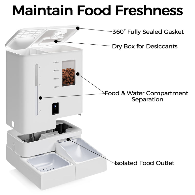 Advwin 2-in-1 Automatic Cat Feeder Waterer Set