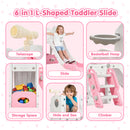 Advwin 6 in 1 L-Shaped Toddler Slide Indoor Baby Slide