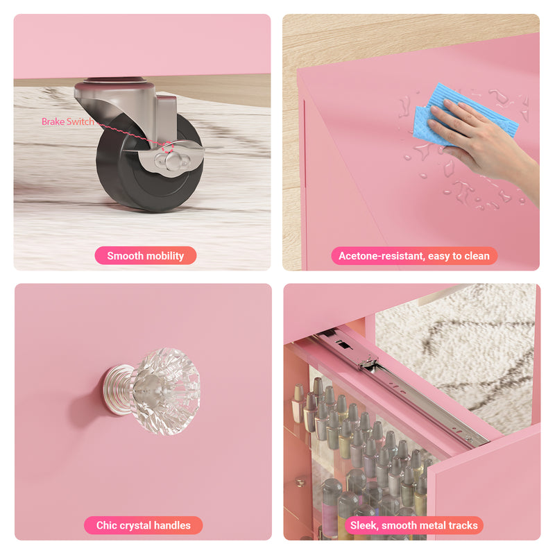 Advwin Manicure Table w/ Dust Collector LED Light