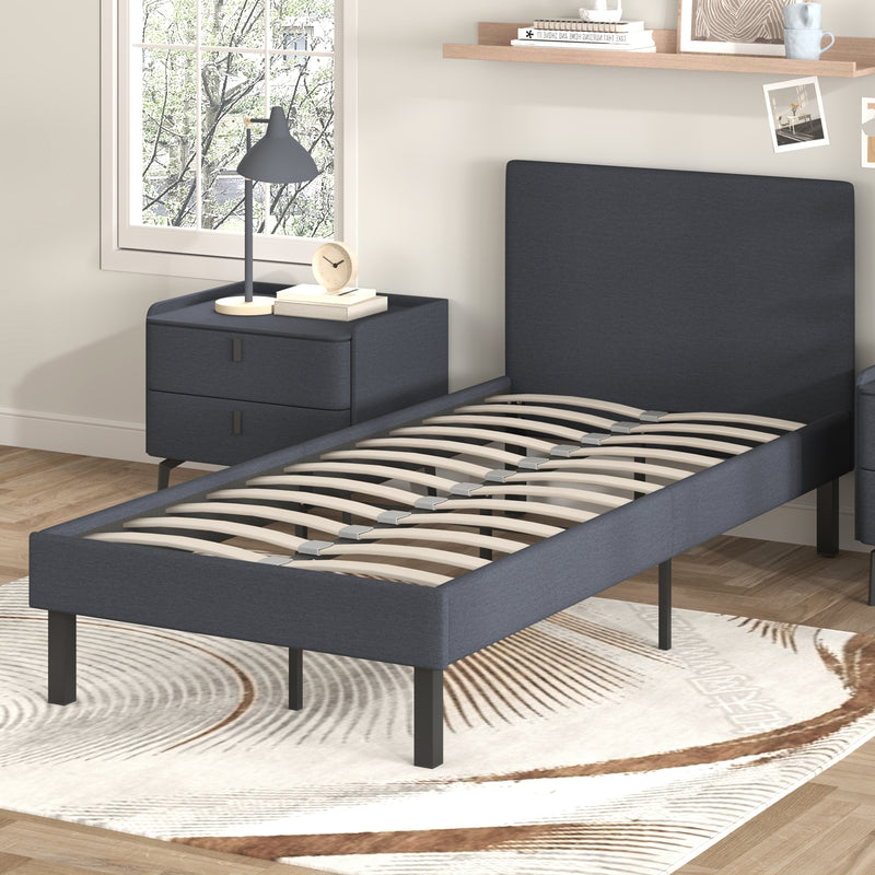 Advwin Bed Frame Single Size Mattress Base Upholstered