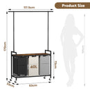 Advwin 3 Section Rolling Laundry Basket with Hanging Rack