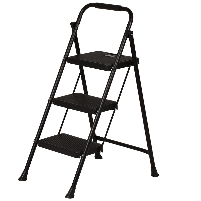 Advwin 3-Step Folding Ladder with Wide Anti-Slip Steps