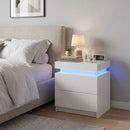 Advwin Bedside Table 2 Drawers With Nightstand LED