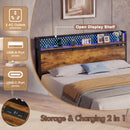 Advwin LED Bed Frame w/ Charging & 2 Drawers