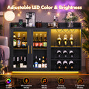 Advwin LED Wine Bar Cabinet with Charging Station