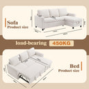 Advwin L Shaped Sectional Sofa Bed w/ Storage Chaise