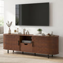 Advwin TV unit Cabinet with Adjustable Shelves & Sliding Door