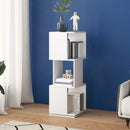 Advwin 3-Tier 360 Rotating Corner Bookshelf White