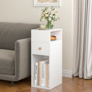 Advwin Narrow Sofa End Table with Drawer 25cm