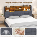 Advwin Queen Gas Lift Storage Bed Frame w/ LED