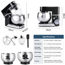 Advwin Stand Mixer with 5L & 3L Bowls 6 Speeds