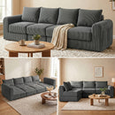 Advwin 300cm Corduroy 4-Seater Modular Sofa Bed