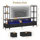 Advwin 197cm TV Stand with Bookshelf & LED Lights