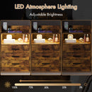 Advwin Bedside Table with Charging Station Set of 2