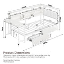 Advwin Single Corner Bed Frame with Foldable Desk