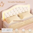 Advwin LED Velvet Bed Frame w/ Adjustable Headboard Double