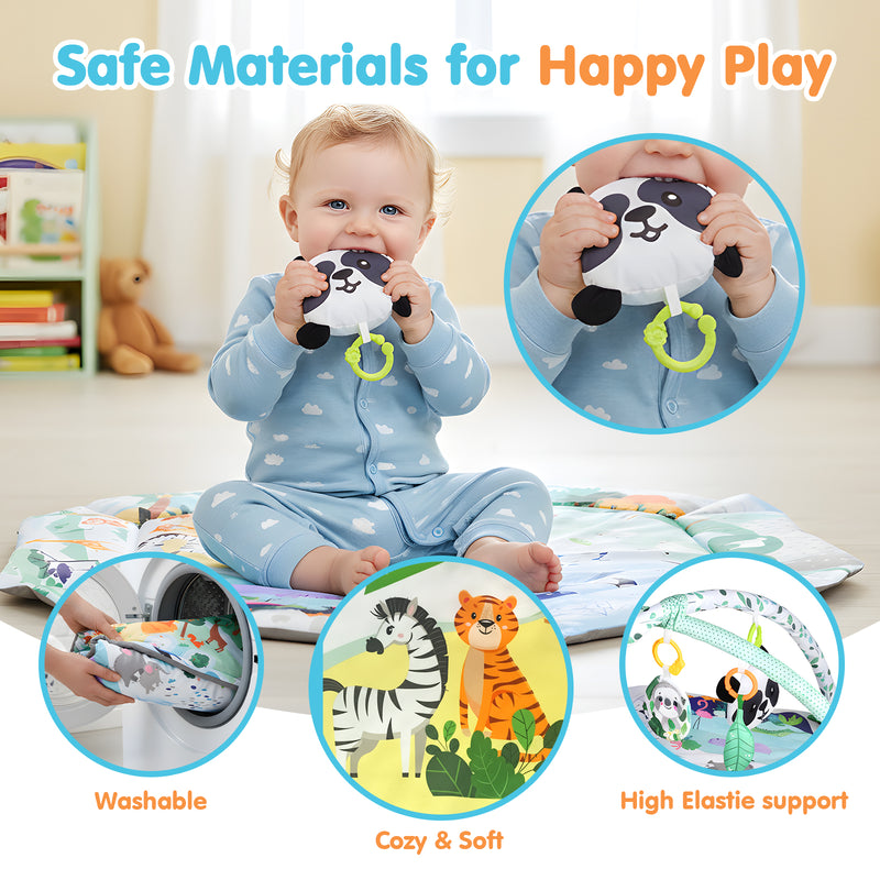 Advwin Baby Play Gym Mat 8-in-1 Tummy Time Mat & Ball Pit