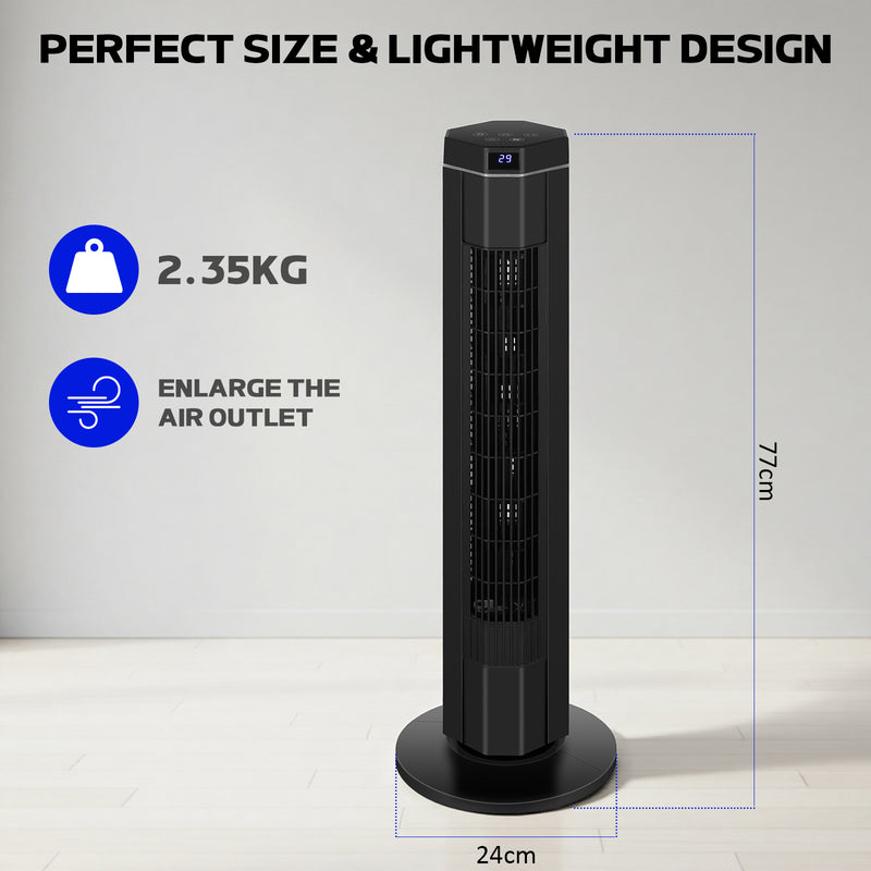 Advwin Electric Tower Fan w/ 90° Oscillation & Remote