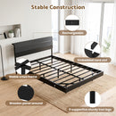 Advwin Double Floating Bed Frame w/ Charging Station