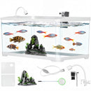 Advwin Fish Tank 50L with Artificial Hill 3-Color Lighting