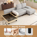Advwin 4-Seater U Shape Corduroy Sectional Sofa 280cm