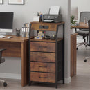 Advwin Bedside Table with 4 Drawers and Charging Station