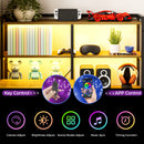 Advwin U Shaped Gaming Desk with LED Lights 164cm