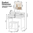 Adwin Dressing Table Stool Set with Mirror Charging Station