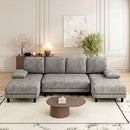 Advwin Sectiona Sofa 4-Seat Chenille Fabric 280cm