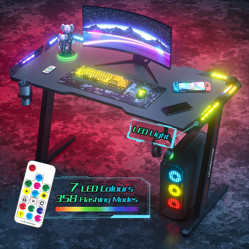 Advwin Gaming Desk RGB LED Light Ergonomic