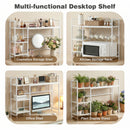 Advwin 3-Tier Desktop Organizer Shelf with 5 Hooks