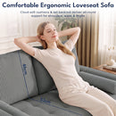 Advwin 2 Seater Corduroy Loveseat Sofa with Tufted Cushion