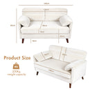 Advwin 2-Seater Velvet Fabric Loveseat Sofa 120cm