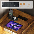 Advwin Bedside Table with Charging Station 3 Drawers