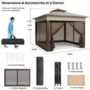 Advwin 3.3x3.3m Double Roof Gazebo Marquee with Mesh Panels