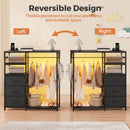Advwin 3‑in‑1 Dresser with Hanging Rack LED Lights