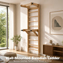 Advwin Wooden Swedish Ladder Wall Gym with Pull-Up Bar