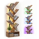 Advwin 6-Tier Tree Bookshelf with LED Lights