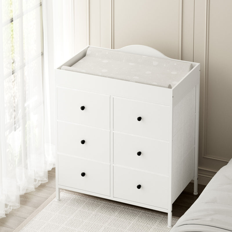 Advwin Baby Change Table w/ 6 Storage Drawers