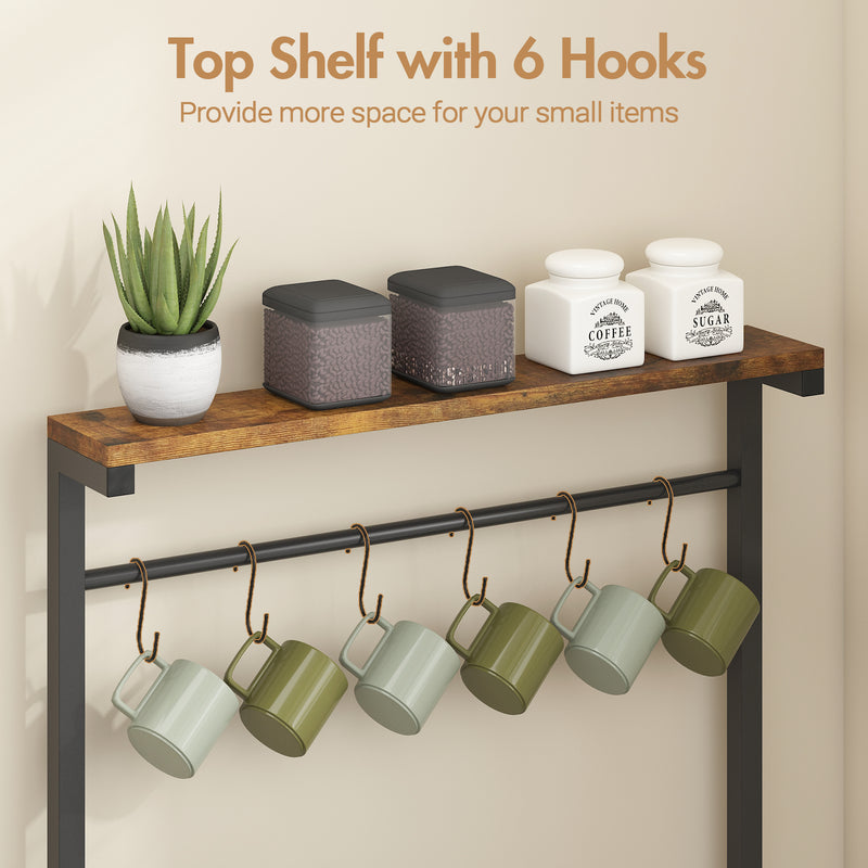 Advwin 5 Tier Coffee Bar Station with Drawer & Outlet