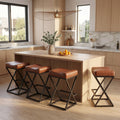 Advwin Set of 4 PU Leather Bar Stools with Footrest