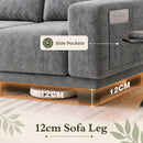 Advwin 3 Seater Sofa with Removable Backrest 225cm