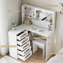 Advwin Corner Dressing Table with LED Mirror and Drawers