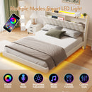 Advwin Floating Bed Frame with LED Lights