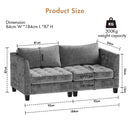 Advwin 184cm 2-Seater Loveseat Chenille Sofa Gray