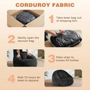 Advwin 90*92cm Corduroy Beanbag Sofa with Backrest